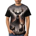 thumbnail image 4 of LAOLIUSN Men’s Deer Hunting T-Shirt, Big Buck Forest Wildlife Graphic Tee, 3D All Over Print Short Sleeve Crewneck,XL, 4 of 7