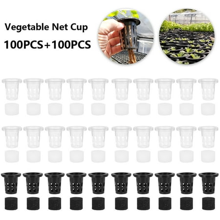 

Miuline 100Pcs Mesh Pot Net Cup Basket Hydroponic Garden-Plant Grow Vegetable Insert