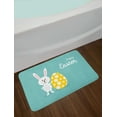 thumbnail image 2 of Easter Bunny Bath Mat, Illustration of Easter Rabbit Holding a Dyed Egg, Plush Bathroom Decor Mat with Non Slip Backing, 29.5" X 17.5", Seafoam Mustard, by Ambesonne, 2 of 2