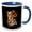 Blue/White, variant on 3drose, Dreaming Head of Skull with Tiger Wildlife Animal and Hibiscus, 15oz Two-tone Blue Mug