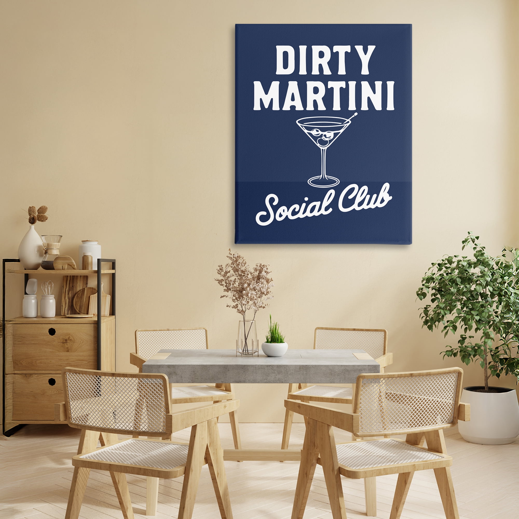 Stupell Industries Retro Dirty Martini Club Canvas Wall Art, design by Lettered and Lined