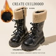 thumbnail image 2 of Gaexia Girls Winter Fashion Boots Warm Tall Leather Booties For Kids Stylish Long Boots Comfortable Non Snow Boots For Toddler And Youth, 2 of 8
