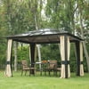 Outdoor Patio Canopy Party Gazebo with Mesh and Curtains 12'x10'