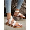 thumbnail image 4 of Women‘s Plus Size Flower Decor Strap Fashion Flat Sandals Random Color, 4 of 6