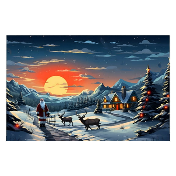 AuroraX Outdoor Rug Christmas Non-Slip Backing Soft Bathroom Mat Rug Minimalist 15x23 Inch Cartoon Christmas Pattern