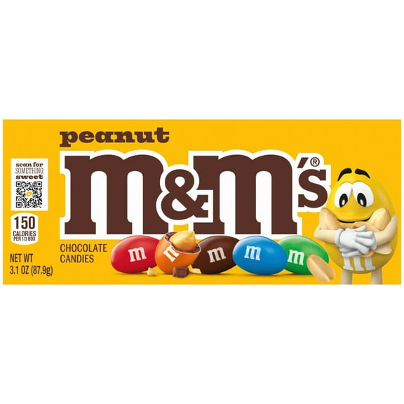 Pack of 4 M&M'S Peanut Milk Chocolate Candy Theater Box - 3.1 oz - Package may vary