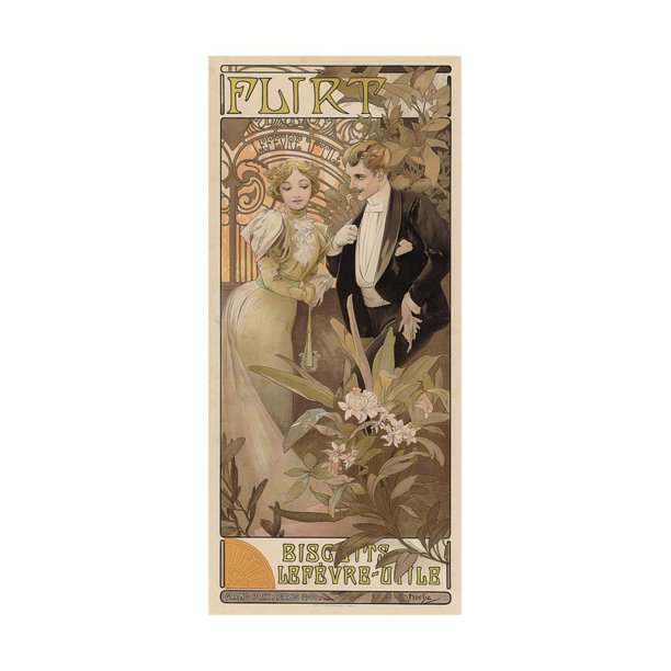 Flirt Biscuits Lefevre Utile Ca 15 Print Wall Art By Alphonse Mucha Walmart Com Walmart Com