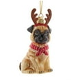 thumbnail image 2 of Noble Gems‚Ñ¢ Pug With Antlers Glass Ornament, 2 of 2