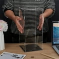 thumbnail image 3 of Transparent Acrylic Display Boxes Dust-Proof Cases with Black Base for Models Building Blocks Doll Display Holders Clear Finished Product: 16.4x16.4x36.9cm, 3 of 6