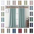 thumbnail image 6 of MKHILL Aether Aqua Rod Pocket Blackout Curtains 2 Panels, 63 Inch Long Thermal Insulated Light Blocking Window Drapes, Each 40" W x 63" L, Aqua, 6 of 8