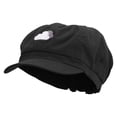 thumbnail image 2 of White Cloud Icon Embroidered Cotton Elastic Big Size Newsboy Cap - Black 2XL-3XL, 2 of 5