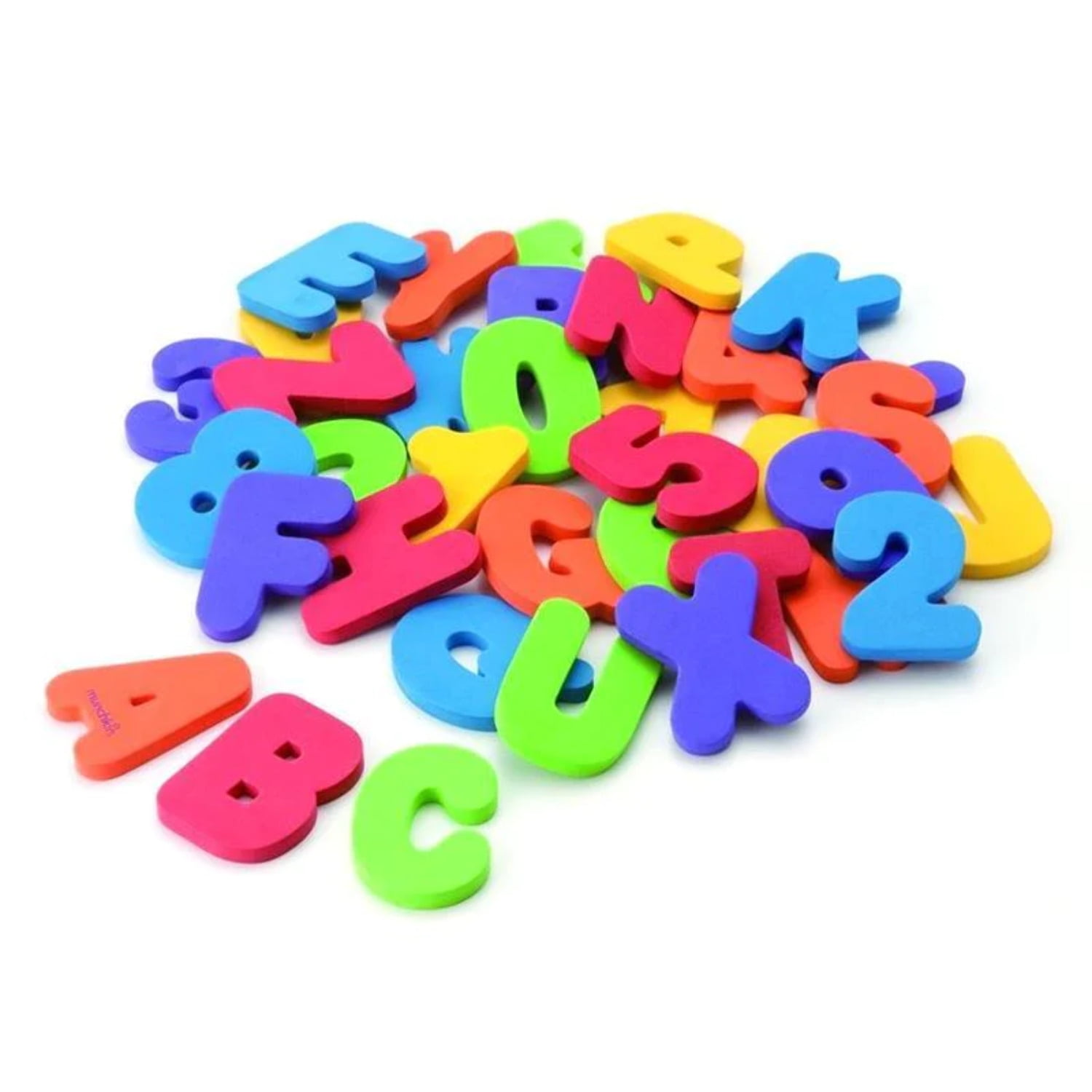 Munchkin Letters and Numbers Bath Toy, Non-Toxic, Multi-Color, 36 Count