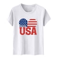 thumbnail image 7 of Htigea Patriotic Shirts for Women Fourth of July Cotton Short Sleeve Top USA Flag Graphic Tees Star Striped 250th Anniversary T-Shirts ZD White T-Shirts XL, 7 of 7