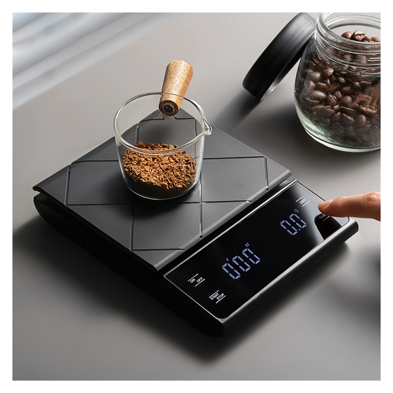 Electronic Coffee Scale with Silicone Pad Digital Food Scale with Timer Precision Portable 3kg ,Multi Measuring Units