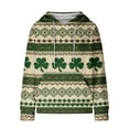 thumbnail image 3 of Women's St Patricks Day Sweatshirt Long Sleeve Crewneck Irish Shamrock Print Hoodie Plus Size Saint Patricks Shirt Light Brown 2XL, 3 of 4
