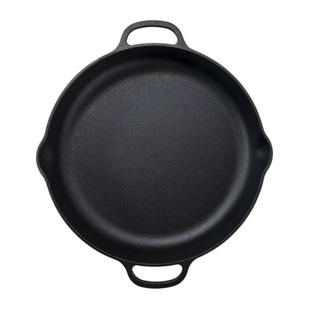 Mainstays 14 Inch Non-Stick Cast Iron Frying Pan, Black - Multi-Stove Compatible