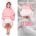 thumbnail image 4 of PMONPA Wearable Blanket Hoodie for Kids, Soft Double Layer Sherpa Fleece Sweatshirt,Teen Gifts for Kids, Youth, Boys, Girls, One Size, Pink, 4 of 8