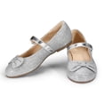thumbnail image 3 of Kushyshoo Girl's Silver Glitter Ballet Flats Soft Mary Jane Dress Party Shoes Non-Slip 11M, 3 of 7