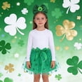thumbnail image 2 of CPNG St. Patrick's Day Costume Set Green Tulle Skirt & Glitter Bow Headband Set - Party Costume, Dance Performance Outfit(Pink,5-7 Years), 2 of 4