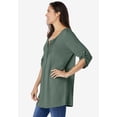 thumbnail image 5 of Woman Within Plus Size 7-Day Three-Quarter Sleeve Pintucked Henley Tunic, 5 of 6