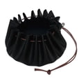 thumbnail image 2 of LOVIVER 15\'\' Large Leather Draw String Tinder Storage Pouch Camping Hiking Survival Black, 2 of 7