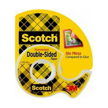 Scotch-2PK Double-Sided Permanent Tape In Handheld Dispenser, 1" Core, 0.5" X 20.83 Ft, Clear