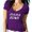 Purple, variant on Mama Bear Printed Women's V-neck Tshirt Mother's Day Black Tee Small