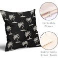 thumbnail image 5 of Coconut Tree Black Pillow Covers 20X20 Inch Set of 2 Coastal Tropical Plants Trees Decorative Pillow Cases Summer Beach Vintage Cushion Case Hawaiian Home Decor for Sofa Couch Outdoor, 5 of 6
