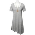thumbnail image 5 of FashionOutfit Women's Solid Short Sleeves Asymmetrical Swing Tunic Top T-Shirt - Made in USA, 5 of 6