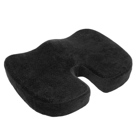 AURORA Black Memory Foam Coccyx Seat Cushion Orthopedically designed for Back, Tailbone and Sciatica Pain Relief; Promotes proper posture; Washable (Best Seat Cushion For Posture)