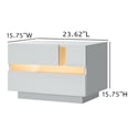 thumbnail image 3 of Hommpa LED Nightstand Modern Bedside Table with 2 Drawers White Wood Led Night Stand Table for Bedroom, 3 of 11