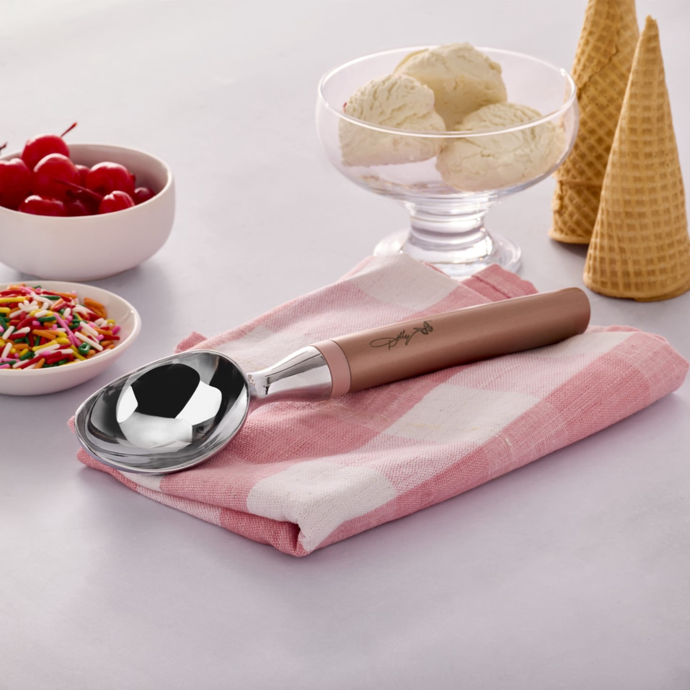 Dolly Parton Stainless Steel Ice Cream Scoop, Blush