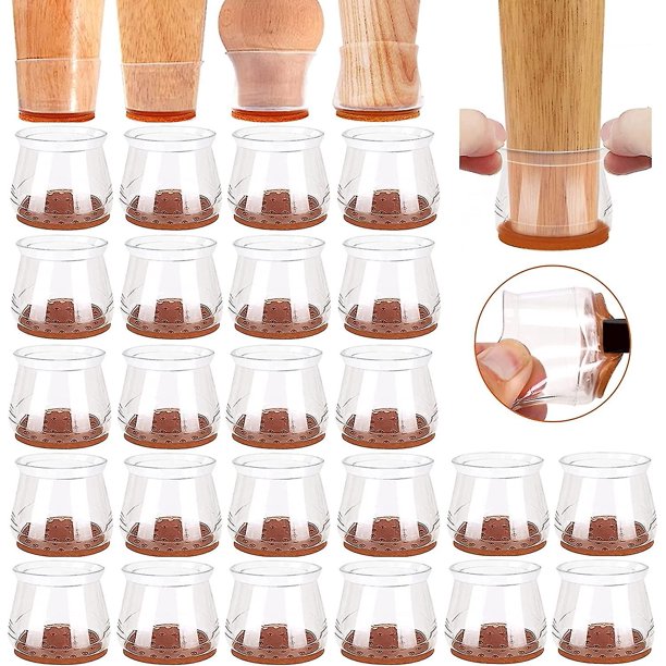24 piezas de deslizadores de rubí premium para patas de sillas, protectores de patas de sillas para pisos de madera dura, almohadillas deslizantes de muebles de patas de sillas de silicona de alta ela