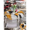 thumbnail image 5 of Outdoor Tablecloth with Umbrella Hole for Patio/Picnic/Party/Camping, Orange Geometric Waterproof Table Cloth Round Cover Washable, Modern Abstract Lines Textured (Dia 60"), 5 of 8