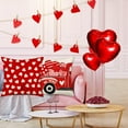 thumbnail image 3 of Valentine''s Day Pillow Covers 18x18 Inch Set of 4 Red and White Love Heart Farmhouse Decorative Throw Pillow Cases Lipstick Kisses Valentine''s Day Cushion Cover Decoration for Sofa Couch, 3 of 5