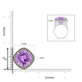 thumbnail image 4 of ANGARA Natural Claw-Set Cushion 13.5 ct Amethyst Halo Ring with Filigree in 14K White Gold for Women (Size-15mm) | February Birthstone, Anniversary, Jewelry Gift for Women | Natural Amethyst Ring, 4 of 9