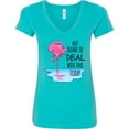 thumbnail image 3 of Inktastic Not Going to Deal with This Today Sleeping Flamingo Women's V-Neck T-Shirt, 3 of 5