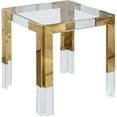 thumbnail image 2 of Home Square Squared Glass Top End Table in Gold - Set of 2, 2 of 4