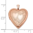 thumbnail image 3 of White Sterling Silver Charm Pendant Rose Gold-Plated 20Mm Double Hearts Heart Locket, 3 of 3