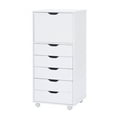 thumbnail image 3 of Naomi Home Adult 6-Drawer Storage Cabinet with Wheels, Space-Saving Organizer for Bedroom or Closet, White, 3 of 9