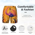 thumbnail image 3 of Balery Vibrant Flamingo Illustration Mens Swim Trunks Swim Shorts for Men Quick Dry Inseam Beach Shorts with Compression Liner Pocket-3X-Large, 3 of 9