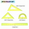 thumbnail image 3 of Uxcell 4pcs Triangular Ruler Set 30cm Plastic Ruler Protractor Triangle Ruler, Yellow, 3 of 6