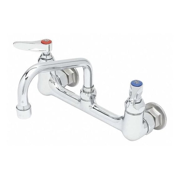 T&s Brass Low Arc Kitchen/Bathroom Faucet, Manual, 8" Mount, 2 Hole B-0232