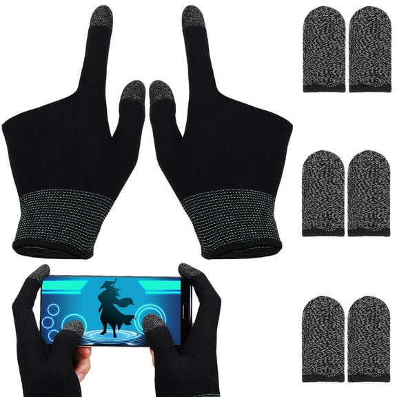 HEANUJJ 1 Set Touchscreen Gloves Black Knitted Finger Gloves For People With Sweaty Hands And Enhanced Grip