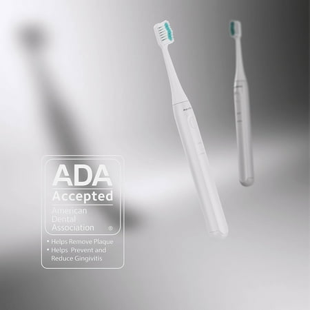 AquaSonic - Icon ADA-Accepted Rechargeable Toothbrush | Magnetic Holder & Slim Travel Case - white