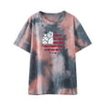 thumbnail image 1 of Pompotops T-shirt Mode Femme Imprimé Col Rond Manches Courtes Blouse Ample, 1 of 8