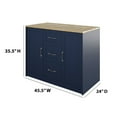 thumbnail image 4 of Twin Star Home 46" Traditional Kitchen Island with Butcher Block Top, Insignia Blue, 4 of 8