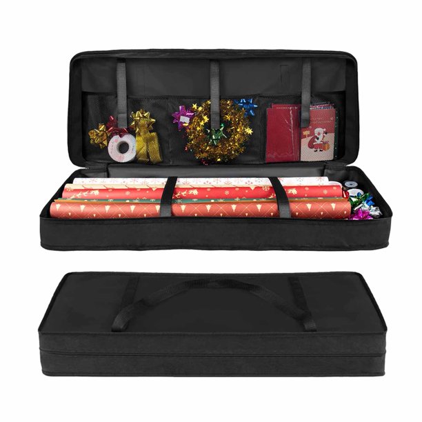 Inteprter Oxford Christmas, organizador resistente al agua, bolsa Oxford de tela Oxford, solución de almacenamiento de envolturas, envoltura de Almacenamiento y organización del hogar negro