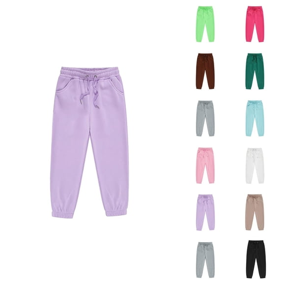 Girls Boys Sweatpants 2026 Trendy Drawstring Elastic Waist Basic Joggers Kids Sweat Pants with Pockets