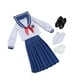 thumbnail image 2 of Traje de colegiala a escala 1:6, conjunto de manga larga para muñecas femeninas de 12 pulgadas azul, 2 of 7